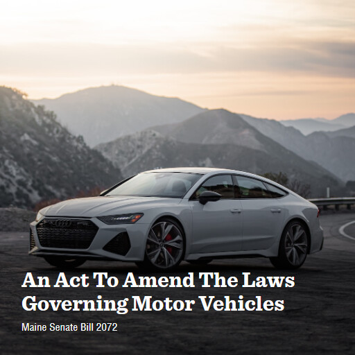ME LD2072 131 An Act To Amend The Laws Governing Motor Vehicles