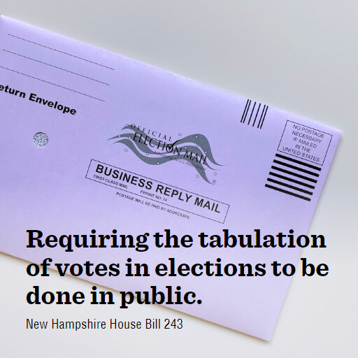 NH HB243 2024 Requiring the tabulation of votes in elections to be done in public