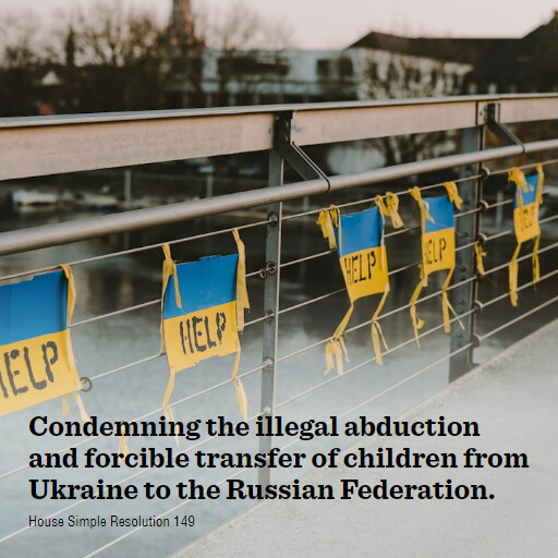H.Res.149 118 Condemning the illegal abduction and forcible transfer of children from Ukraine to the Rus